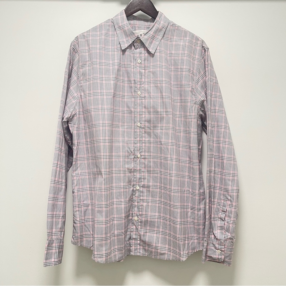 Frank & Eileen Paul Long Sleeve Button Down Pink Gray Plaid Shirt Size X-Large - Picture 2 of 11